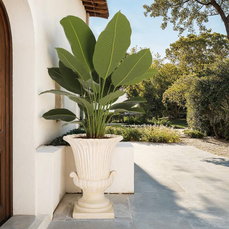 SAFAVIEH Outdoor Living Atlas Planter Pot - 19"W x 19"D x 25"H - Off-White