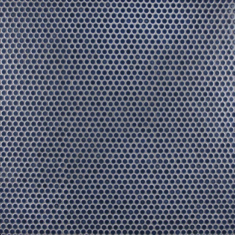 Merola Tile Hudson Penny Round Denim Blue 11-7/8" x 12-5/8" Porcelain Floor and Wall Tile