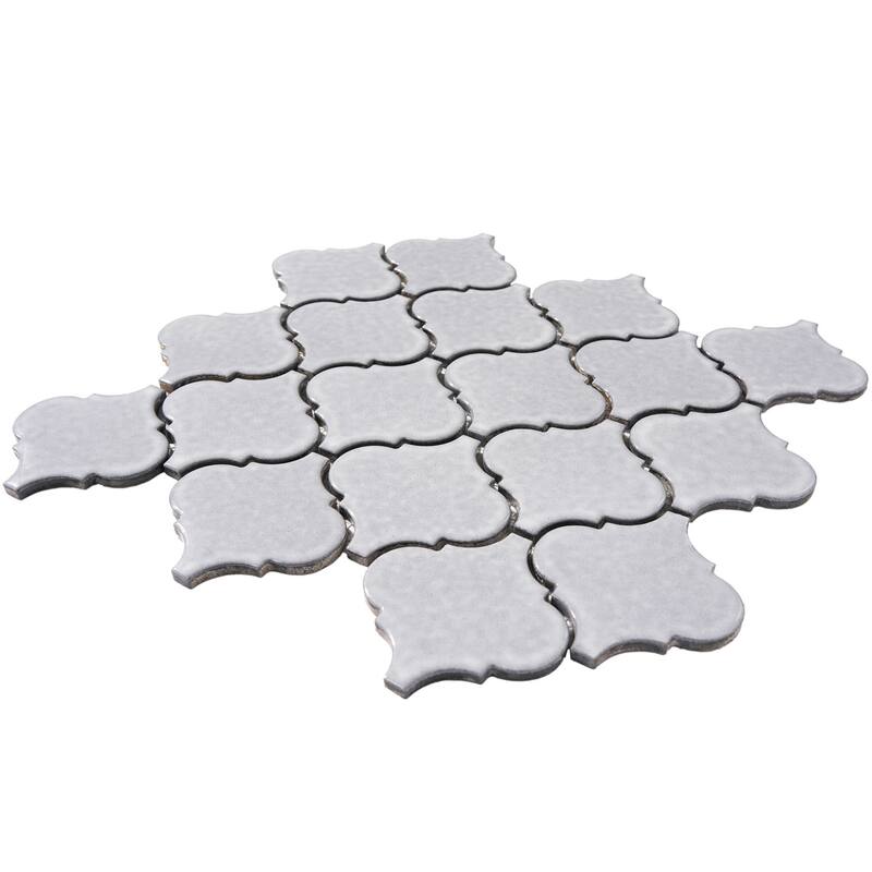 Arabesque 3.3" x 3.4" Porcelain Glossy Mosaic Tile