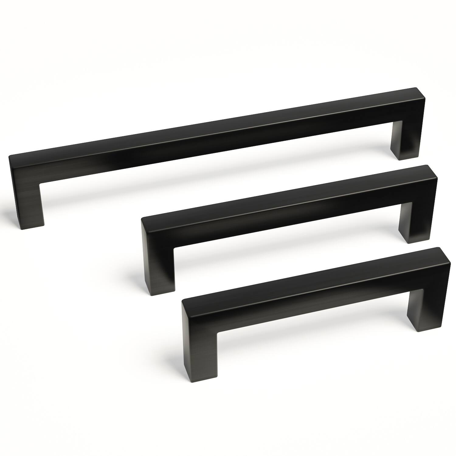 25 Pack Modern Square Stainless Steel Drawer and Kitchen Black