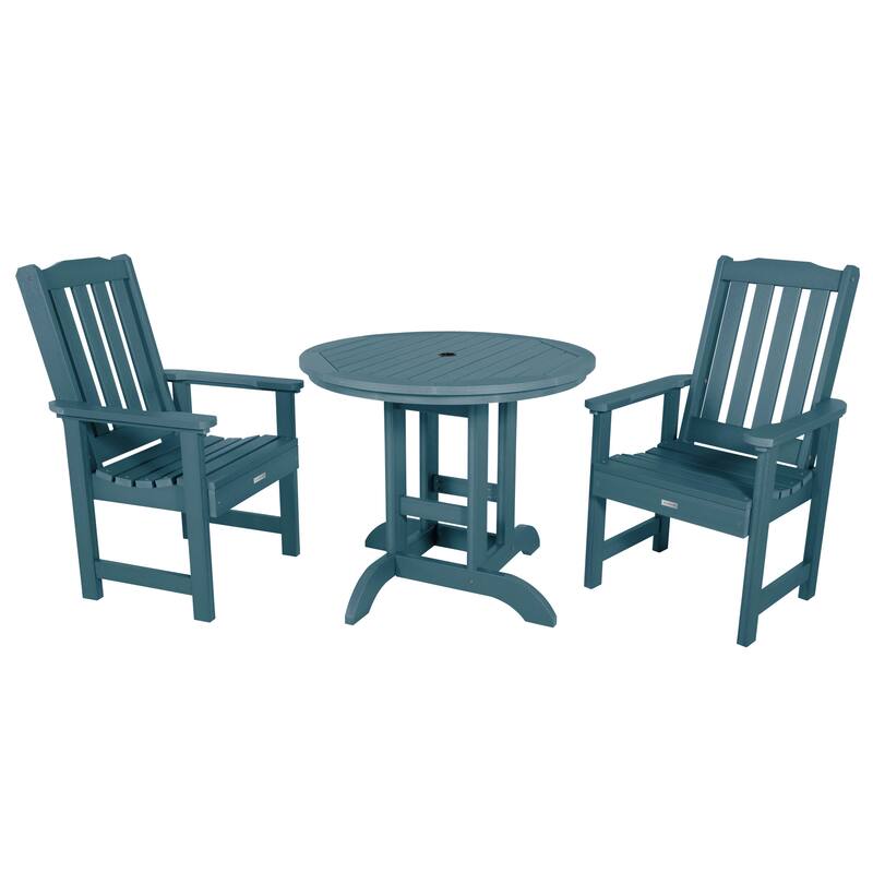 Lehigh 3-Piece Outdoor Dining Set - 36" Round Table, Dining-height - Nantucket Blue