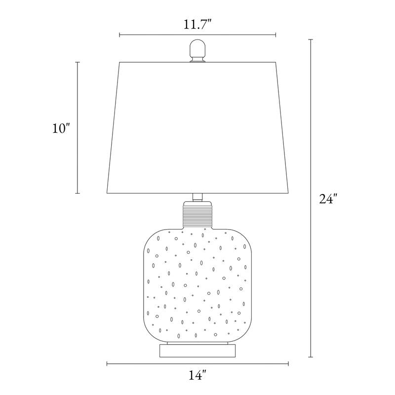 Zoey Coastal 24 IN Gold Table Lamp Clear Seeded Glass Base Desk Light - D14"xH24"