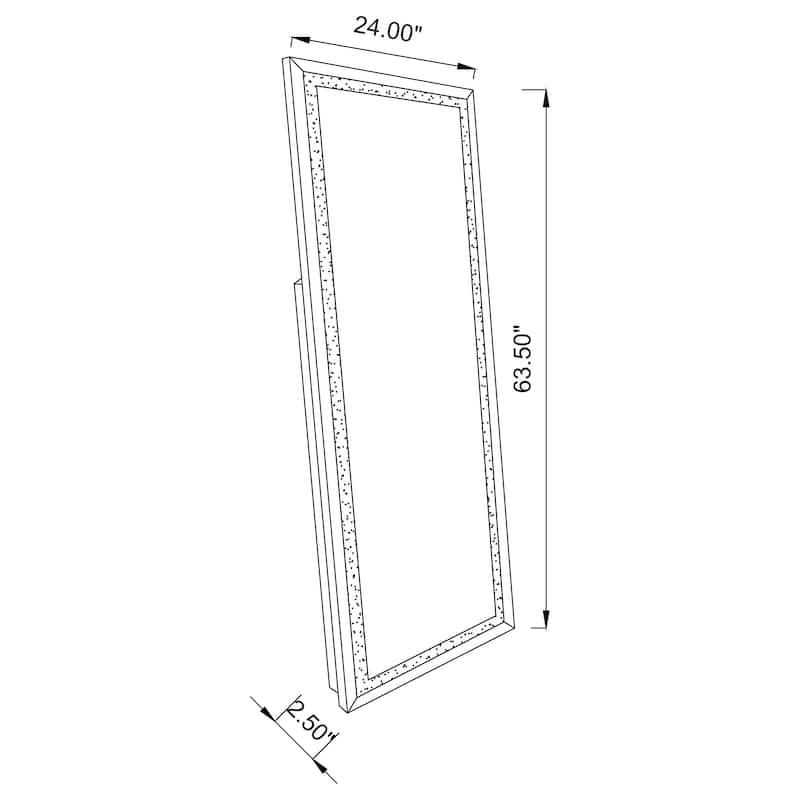 Seraphina 24 x 64 Inch Acrylic Framed Standing Mirror Silver