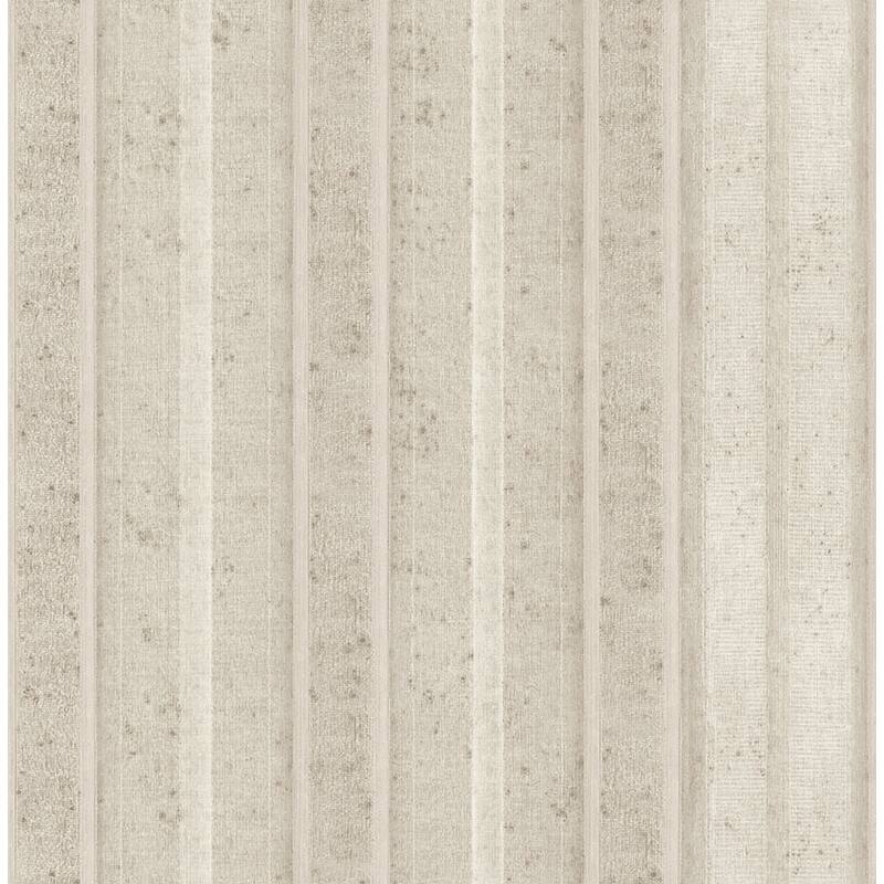 Seabrook Design Hestia Distressed Stripe Unpasted Wallpaper - 20.5 in W x 33 ft. L - Metallic Eggshell & Lavender