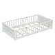 preview thumbnail 68 of 66, Twin Size Floor Bed Frame for Kids Bed with Fence Guardrails Endbed Storage Splint Platform Bed - Available with or without Door