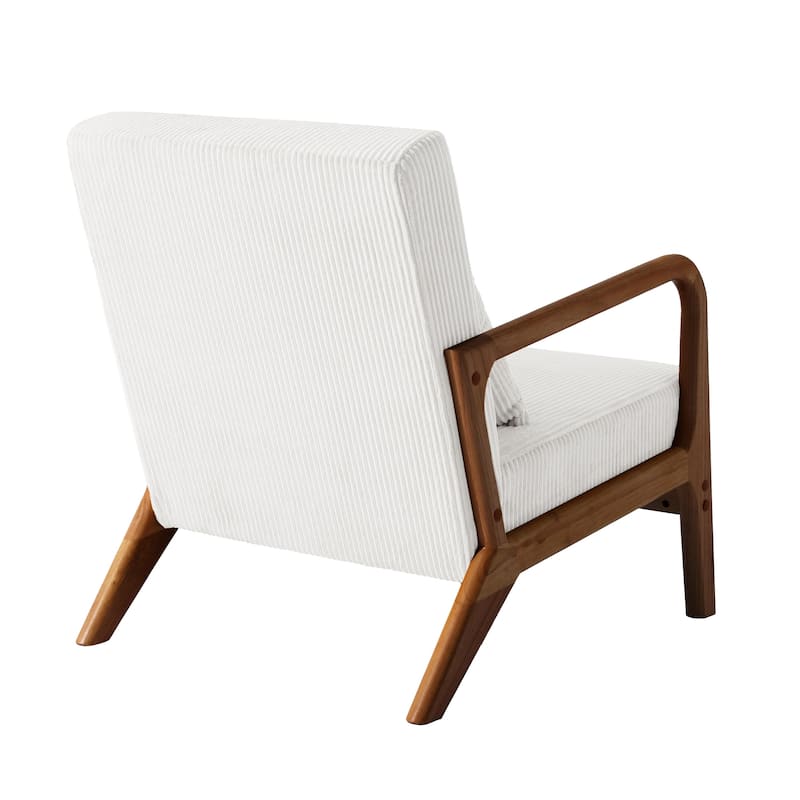 Uixe Mid Century Solid Wood Upholstered Corduroy Accent Chair