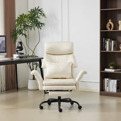 29.53 Inch High Back With Footrest Reclining Swivel Office Chair With Adjustable Arms