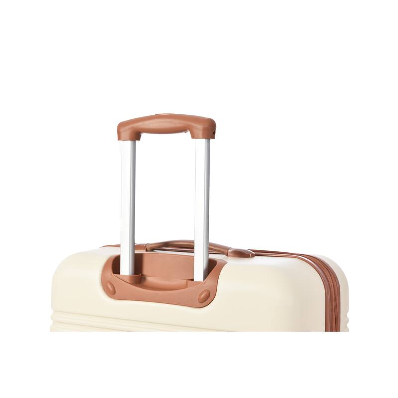 2-Piece Modern Luggage Sets, Hard-Shell Luggage with 360° Swivel Spinner and TSA Lock, for Boarding Travel, Brown+White