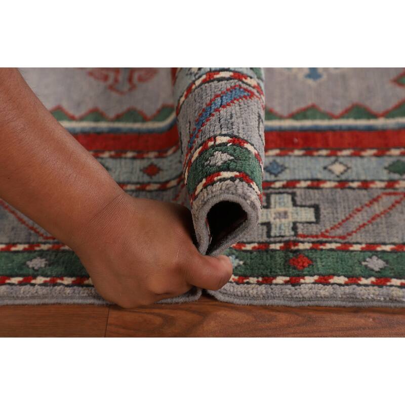 Kazak Foyer Rug Handmade Bedroom Wool Carpet - 3'6" x 4'11"
