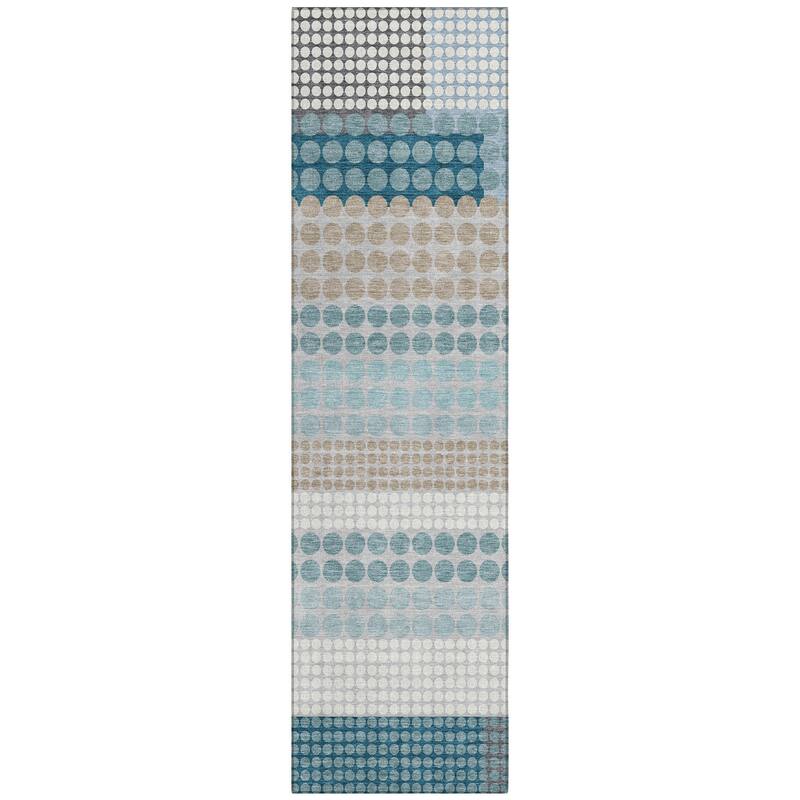 Machine Washable Indoor/ Outdoor Casual Dotty Chantille Rug