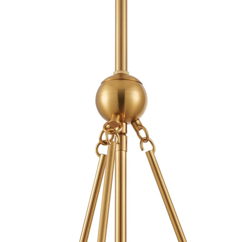 KAWOTI Gold Glam 4-Light Chandelier-Adjustable Height - W15" x H29.75"(Max H65.75")