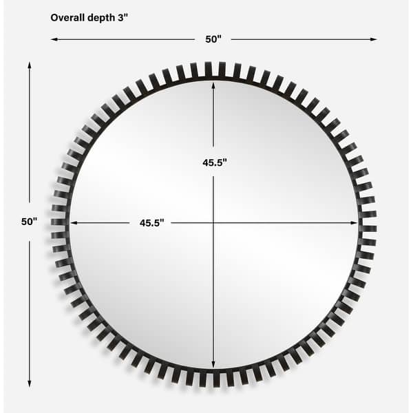 Uttermost 09975 Corona 50" Diameter Circular Framed Bathroom Mirror