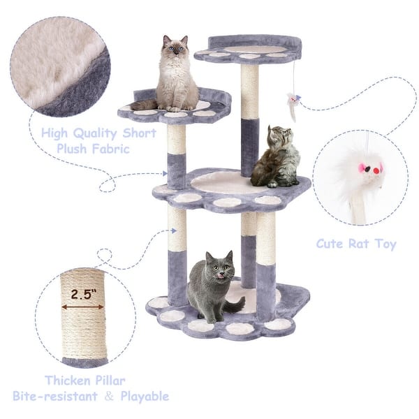 Shop Gymax 42 Cat Tree Kitten Pet Furniture Multi Level Climb
