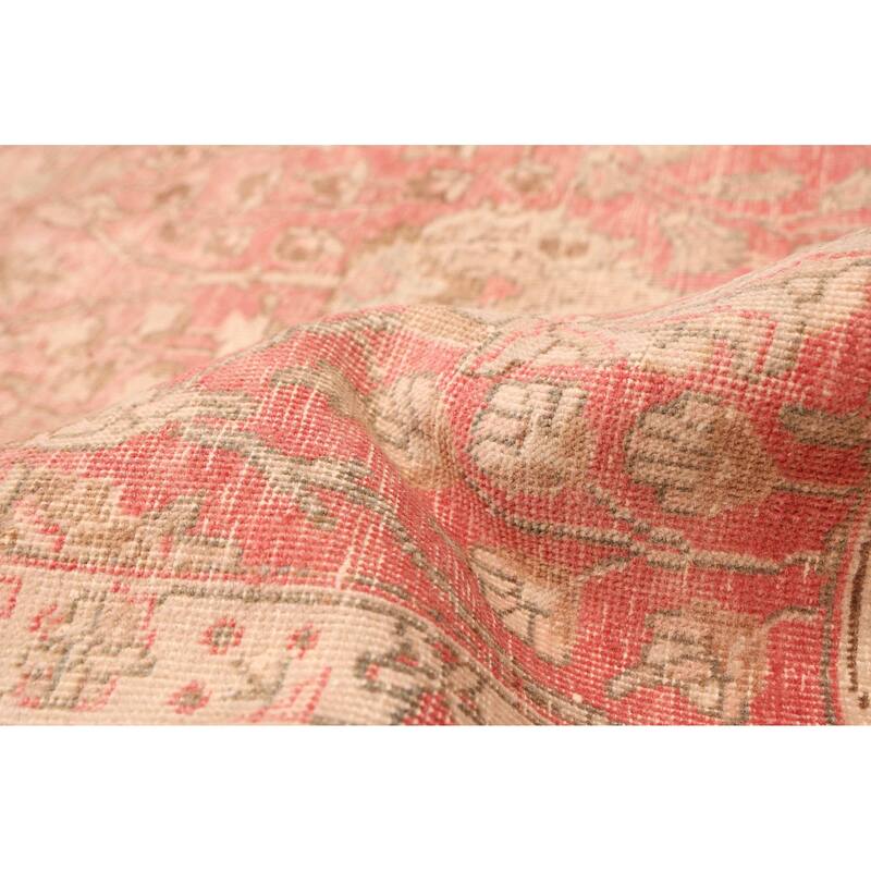 ECARPETGALLERY Hand-knotted Antalya Vintage Light Red Wool Rug - 9'10 x 13'1