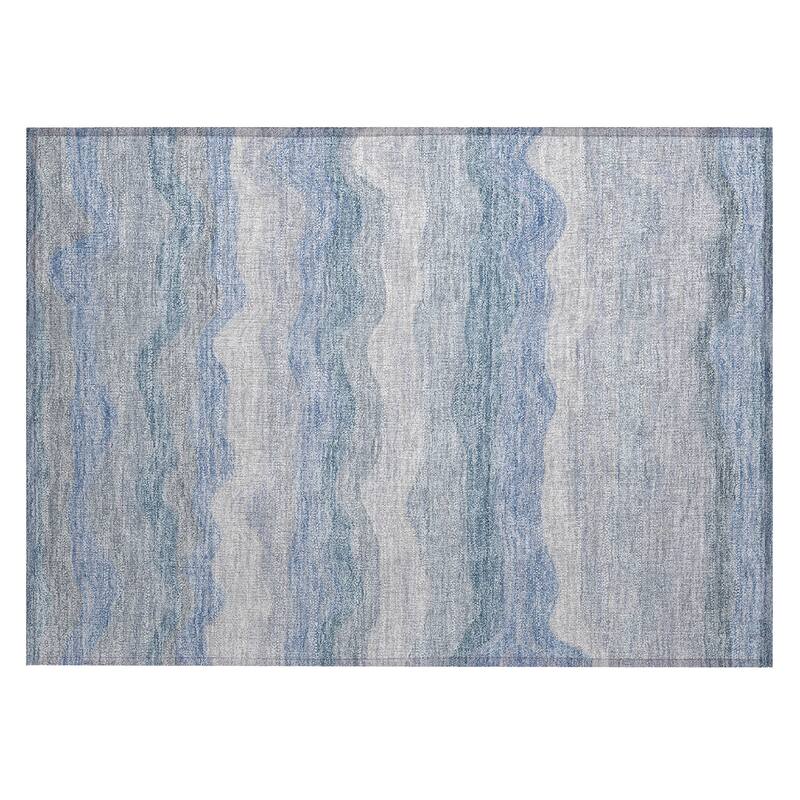 Machine Washable Indoor/ Outdoor Ombre Stripes Chantille Rug