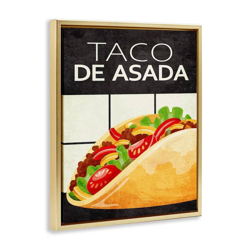 Stupell Taco Classic Meal Framed Floater Canvas Wall Art Design By Kim Allen