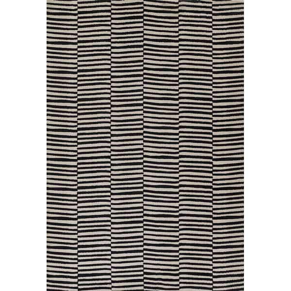 slide 2 of 13, Momeni Xander Modern Striped Area Rug 5'3" X 7'6" - Black - Rectangle