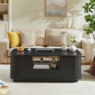 Modern Oval Coffee Table with Drawers and Storage - Bed Bath & Beyond ...