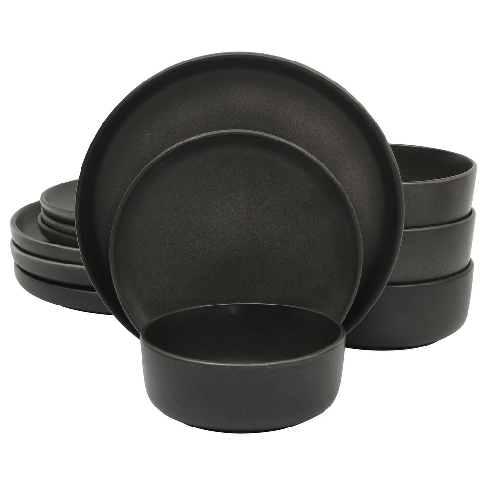 Black Stoneware Dinnerware Sets - Overstock