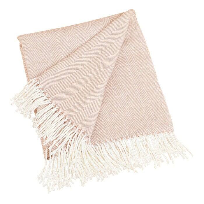 Saro Acrylic Herringbone Throw - Camel