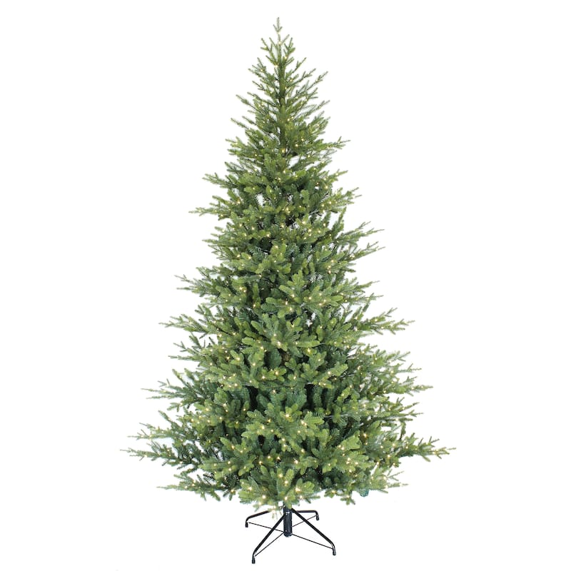 Puleo International 7.5 ft' Pre-Lit Alberta Spruce Artificial Christmas Tree