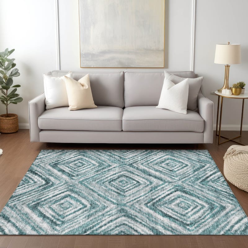 Machine Washable Indoor/ Outdoor Chantille Moroccan Boho Contemporary Rug