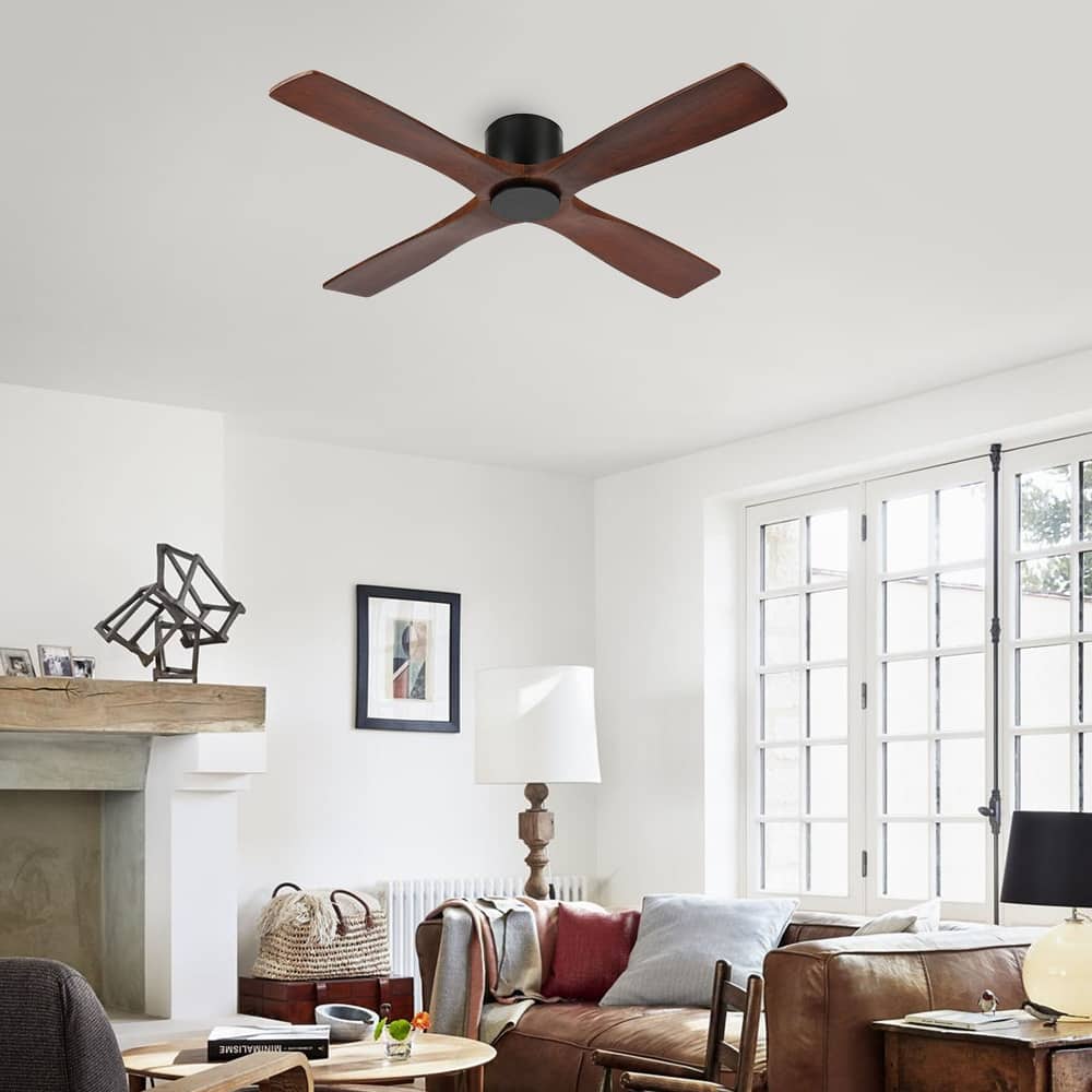 WINGBO 54" DC Flush Mount Ceiling Fan with Remote