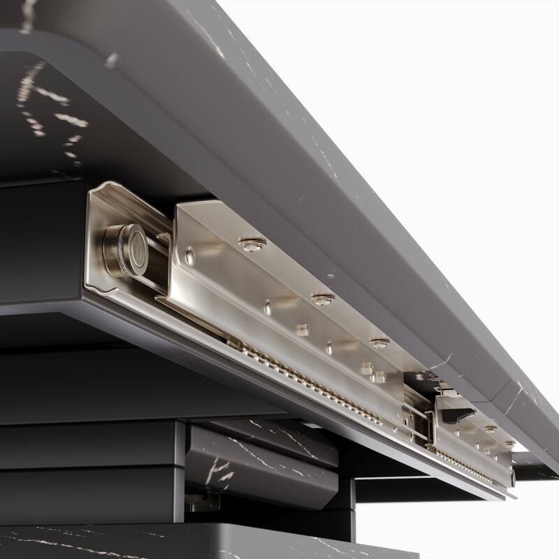 Modern Extendable Dining Table Set C-Shaped Tubular Armless Dining Table Set, for Restaurants and Kitchens, 8-Piece Set