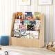 preview thumbnail 1 of 18, Kids 4-Tier Bookshelf with Large Compartments for Storage Natural