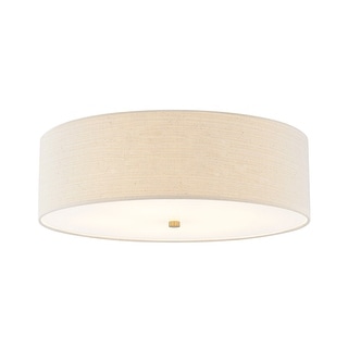 Justice Design Textile - Classic 24-Inch Drum Flush-Mount Light - 24"L x 24"W x 7.75"H