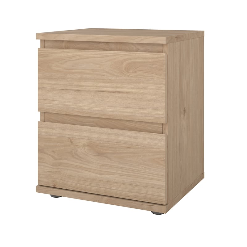 Porch & Den Aurora 2 Drawer Nightstand, Jackson Hickory