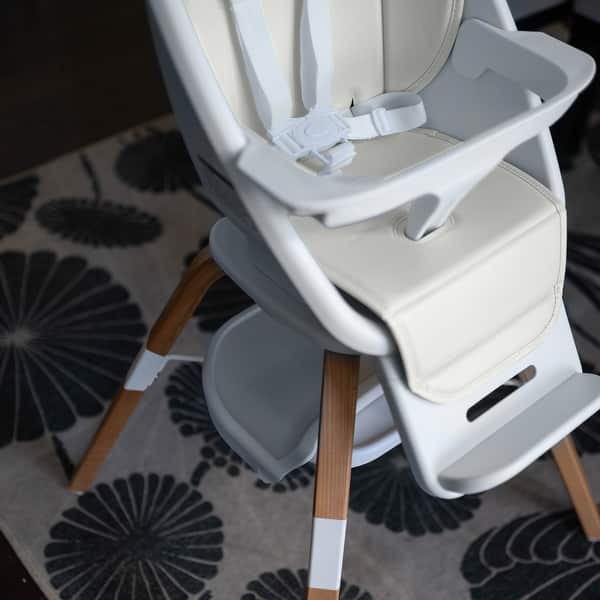 slide 2 of 7, TruBliss 2-in-1 Turn-A-Tot High Chair with 360° Swivel Off White
