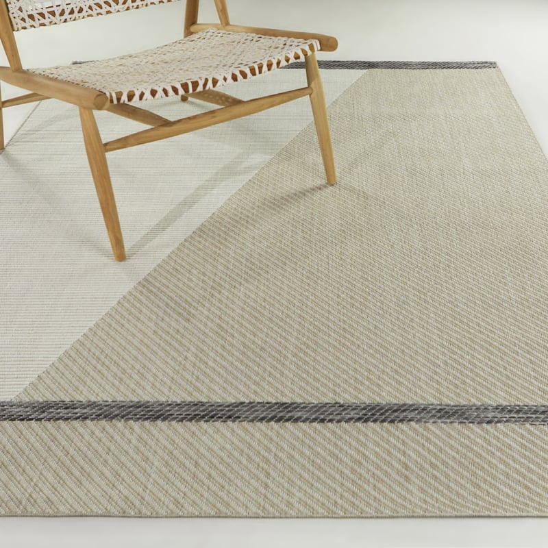 Palacio Modern Geometric Indoor/Outdoor Area Rug - 7'10" x 10' - Tan