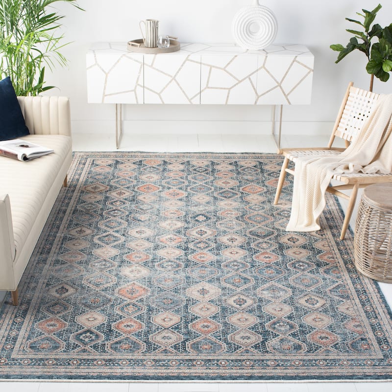 SAFAVIEH Signature Carlotta Vintage Rug - 9'8" x 13' - Blue/Ivory
