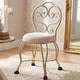 preview thumbnail 11 of 16, Carolina Living Victorian Vanity Stool with Back Silver