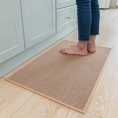 Kitchen Rugs and Mats Non Skid Washable, Beige