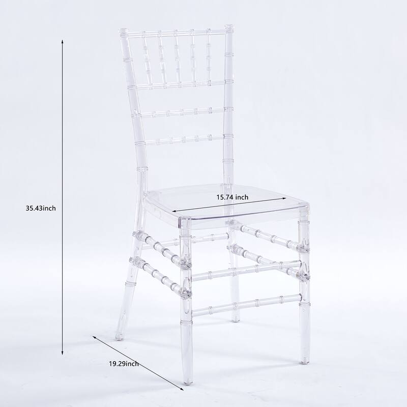 Transparent Plastic Parsons chair Set of 4 - 19.68" x 18.30"