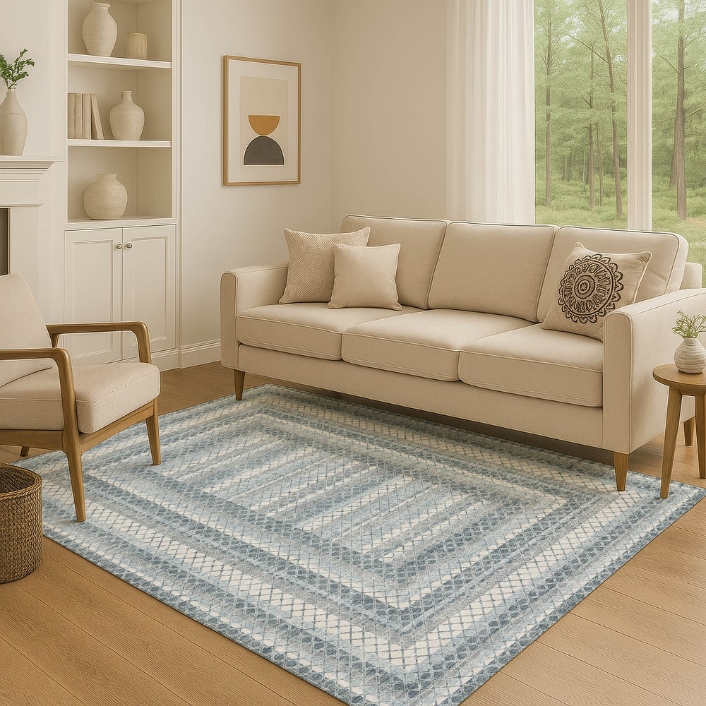 Premium Washable Super Soft Modern Borders Mayfield Rug