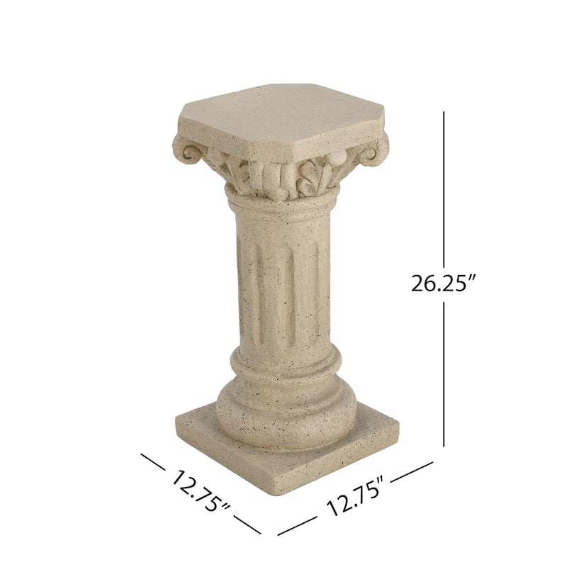Christopher Knight Home - Alden Elegant and Durable Pedestal Column Plant Stand for Indoor and Outdoor Display - 26.25 Inch