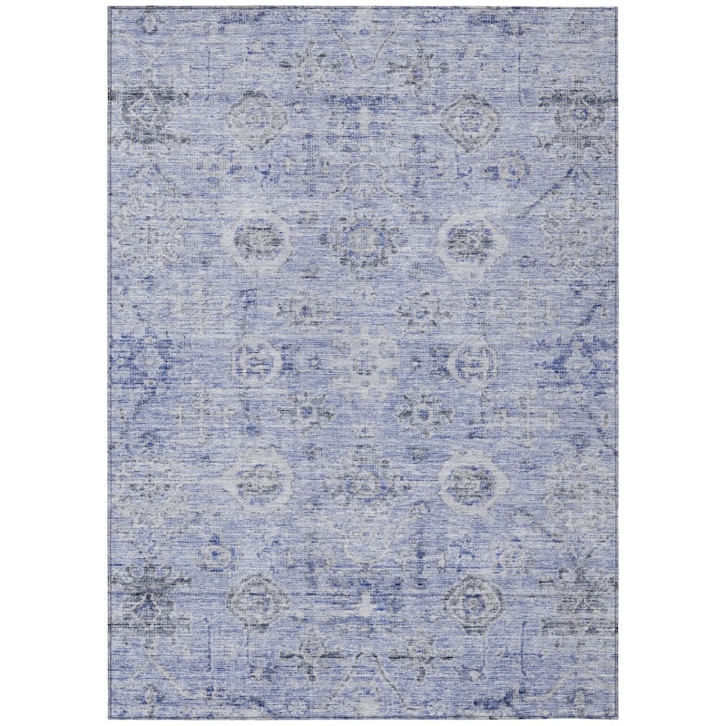 Machine Washable Indoor/ Outdoor Vintage Traditional Chantille Rug