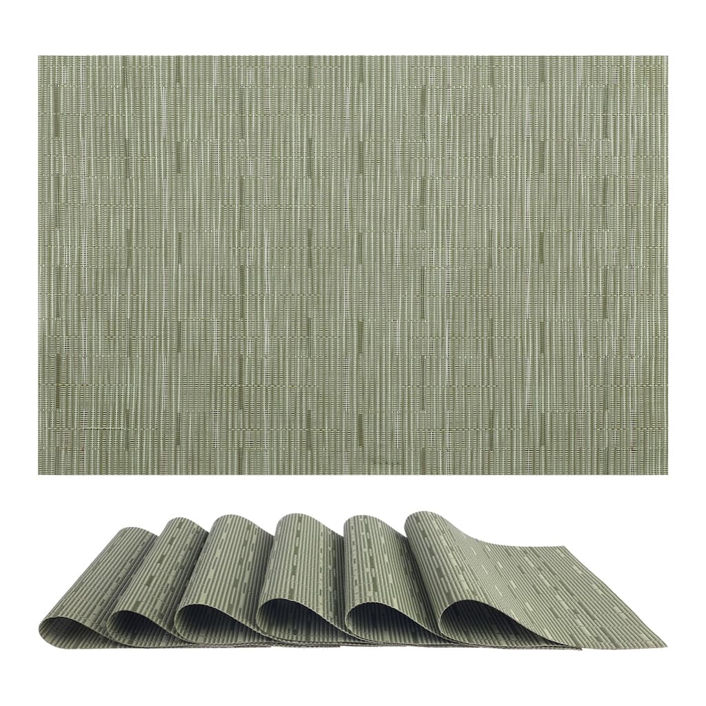 Placemats Set of 6 PVC Placemats for Kitchen Dining Table Washable - 18*12Inch