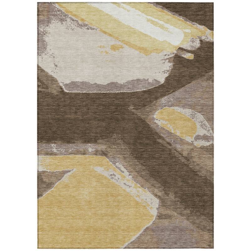 Machine Washable Indoor/ Outdoor Modern Cheney Chantille Rug