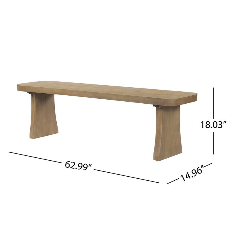 Christopher Knight Home - Pine Wood Dining Bench with Flared Legs