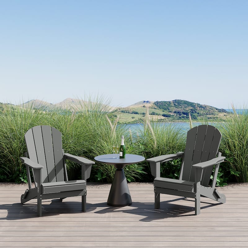 Polytrends Laguna Weather Resistant Outdoor Patio Folding Adirondack Chairs (Set of 2)