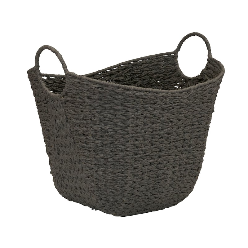 Household Essentials Woven Paper Rope Storage Basket with Handles