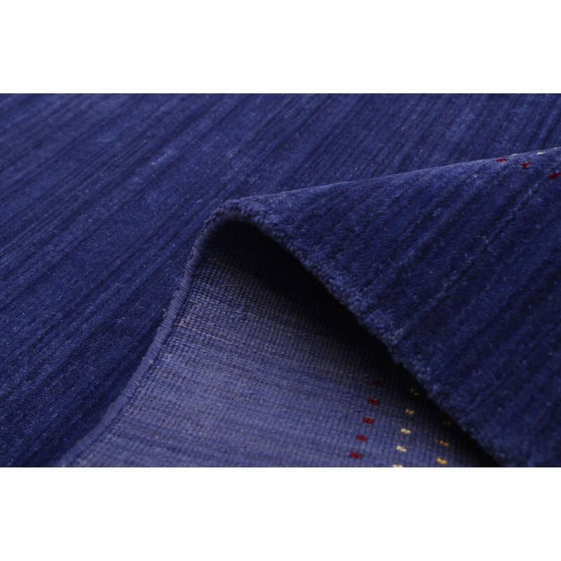 ECARPETGALLERY Hand Loomed Kashkuli Gabbeh Dark Blue Wool Rug - 5'0 x 6'11