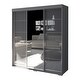 preview thumbnail 2 of 9, Aria Modern 3-door Wardrobe Armoire with Mirror Gray