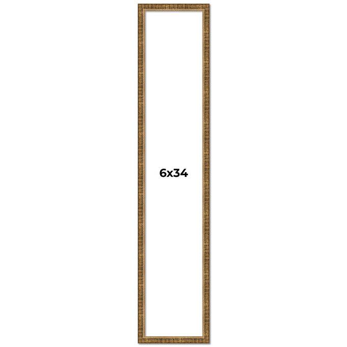 6x34 Frame Gold Solid Wood Picture Frame - Complete Modern Photo Frame