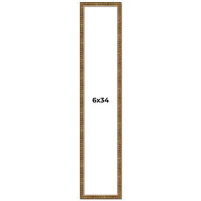 6x34 Frame Gold Solid Wood Picture Frame - Complete Modern Photo Frame