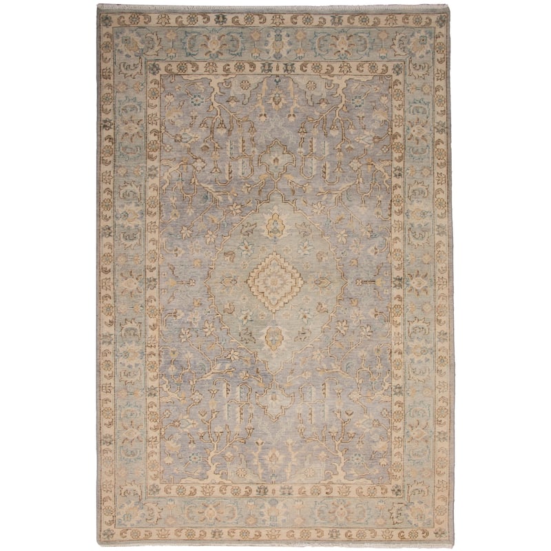 Alora Decor Traditional Hand-knotted Medallion Pink/Grey Rug